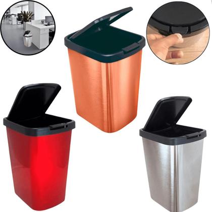 Imagem de Lixeira Cesto 9 Litros com Tampa Click Label - CORES