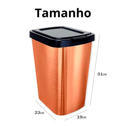 Imagem de Lixeira Cesto 9 Litros com Tampa Click Label - CORES