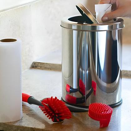 Imagem de Lixeira Cesto de Lixo 3 Litros Com Tampa Basculante Vai e Vem Flip Top Banheiro Cozinha Aço Inox