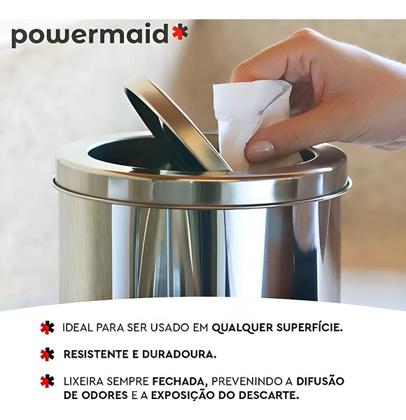 Imagem de Lixeira Cesto de Lixo 3 Litros Com Tampa Basculante Vai e Vem Flip Top Banheiro Cozinha Aço Inox