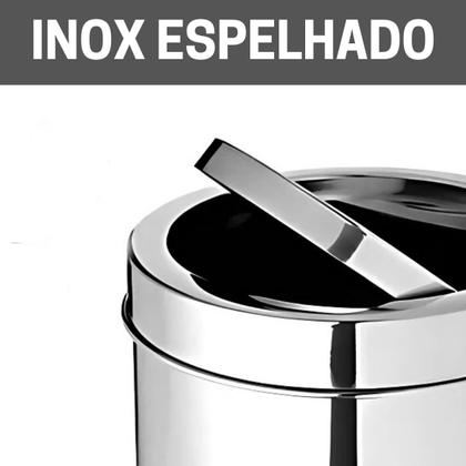 Imagem de Lixeira Cesto de Lixo 3 Litros Com Tampa Basculante Vai e Vem Flip Top Banheiro Cozinha Aço Inox