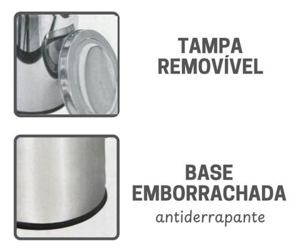 Imagem de Lixeira Cesto de Lixo 3 Litros Com Tampa Basculante Vai e Vem Flip Top Banheiro Cozinha Aço Inox
