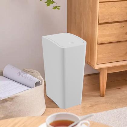 Imagem de Lixeira Cesto de Lixo 8L Com Tampa Click Retangular Banheiro Cozinha  Astra