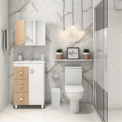 Imagem de Lixeira Cesto de Lixo 8L Com Tampa Click Retangular Banheiro Cozinha  Astra