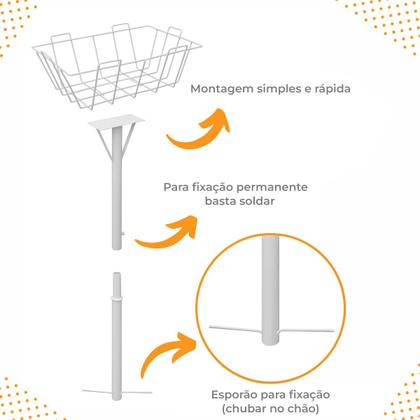 Imagem de Lixeira Cesto de Lixo Calçada Grande Coletor Aço Rua Externa