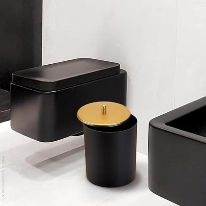 Imagem de Lixeira Cesto de Lixo Cozinha Pia 5L Banheiro Com tampa Preto Arthi