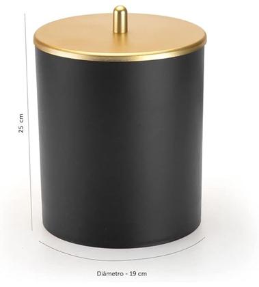 Imagem de Lixeira Cesto de Lixo Cozinha Pia 5L Banheiro Com tampa Preto Arthi