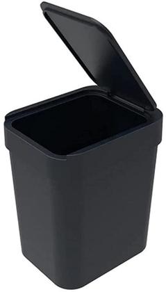 Imagem de Lixeira Cesto de Lixo Pequena Com Tampa 2,5L Preta Soprano
