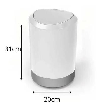 Imagem de Lixeira Cesto de Lixo Plastico 5L Banheiro Cozinha Abertura Com Click Branca Pratik