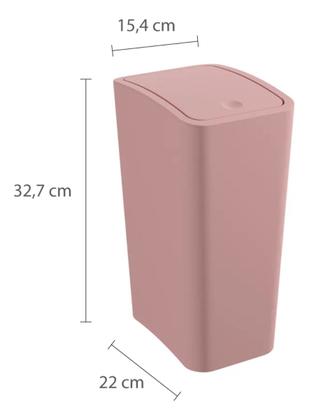 Imagem de Lixeira Cesto De Lixo Tampa Click Banheiro Rosa Rose 8 Litros 