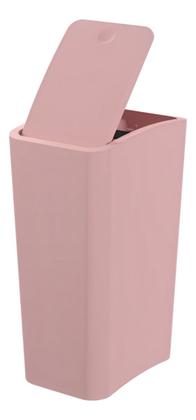 Imagem de Lixeira Cesto De Lixo Tampa Click Banheiro Rosa Rose 8 Litros 