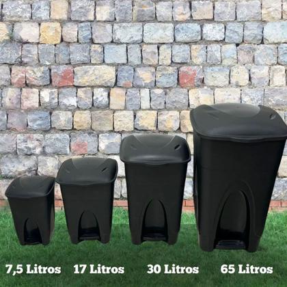 Imagem de Lixeira Cesto de Papel 30 Litros Multiuso Com Tampa e Pedal