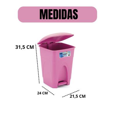 Imagem de Lixeira Cesto Multiuso de 7,5 Litros Com pedal Bebe Cor Rosa