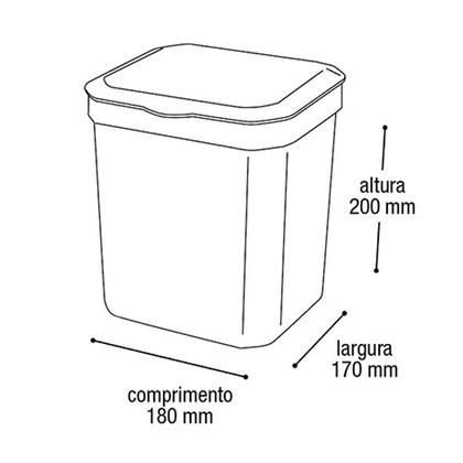 Imagem de Lixeira Cesto Rattan De 5 Litros Preto Com Tampa Lixo de Pia Rattan Preta Plastico 5lts Escritorio Quarto Banheiro Cozin