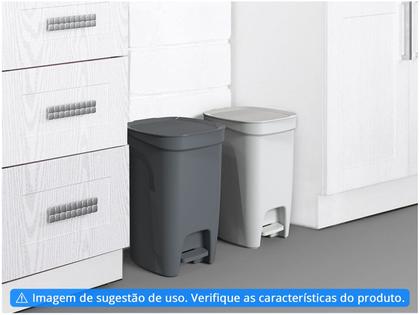 Imagem de Lixeira Cinza Plastico 10 Litros Tramontina Compact