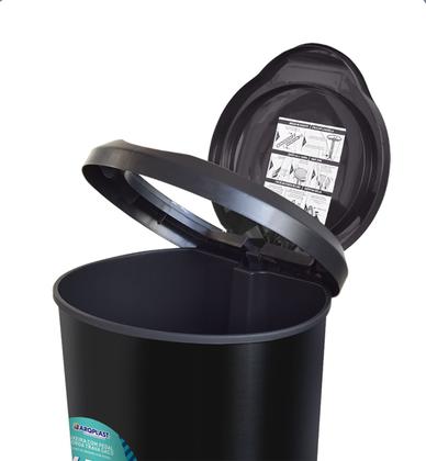 Imagem de Lixeira Com Pedal 45l Grande Multiuso Preta Cozinha Porta Saco