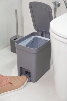 Imagem de Lixeira Com Pedal 6 Litros Cozinha Banheiro Dual Trium Ou