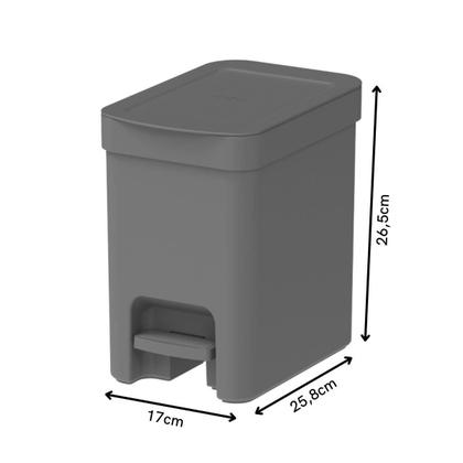 Imagem de Lixeira Com Pedal 6 Litros Cozinha Banheiro Dual Trium Ou
