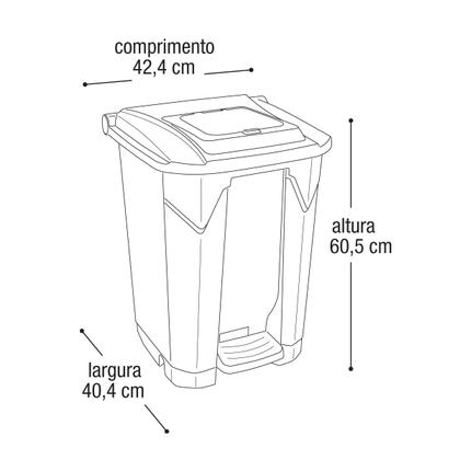 Imagem de Lixeira com Pedal 60L Branca com Tampa Click Arqplast