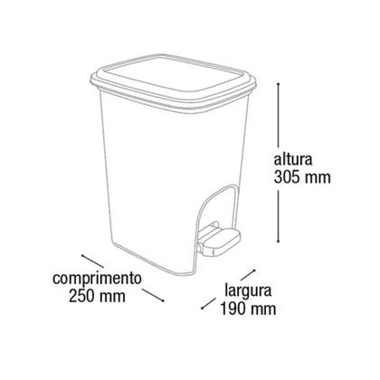 Imagem de Lixeira Com Pedal 7 litros Rattan para Banheiro Cozinha Escritório Plástico Preta