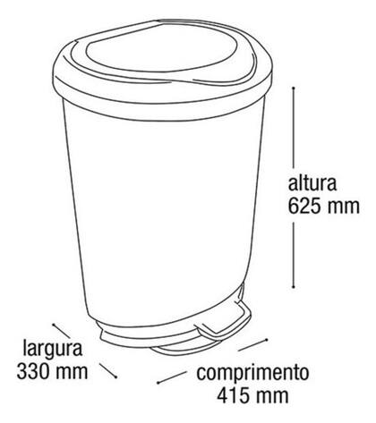 Imagem de Lixeira com Pedal Borda Trava Saco Label Inox 45 Litros Arqplast