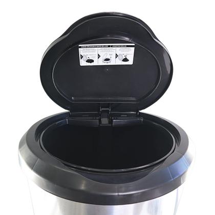 Imagem de Lixeira com Pedal Label Prata 10 Litros