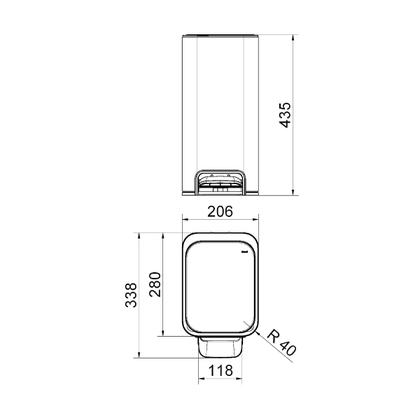 Imagem de Lixeira com Pedal Piso Docol Flat 10L Aço Inox Balde Removível