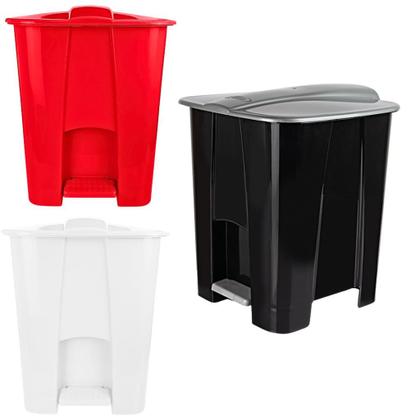 Imagem de Lixeira Com Pedal Quadrada 8 Litros Plástico Colorida Multiuso, Ideal Para Cozinha, Banheiro Escritório Lummar