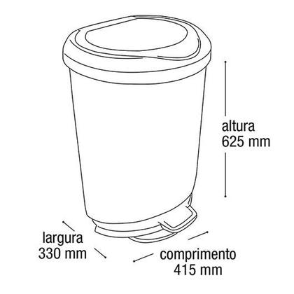 Imagem de Lixeira Com Pedal Tampa e Borda 45 Litros Preta Label