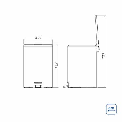 Imagem de Lixeira com Pedal Tramontina Loop Aço Inox Polido 20 Litros