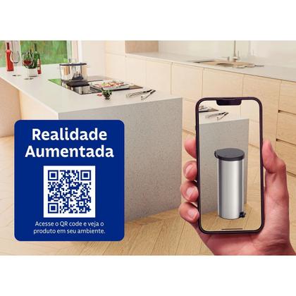 Imagem de Lixeira com Pedal Tramontina New em Aço Inox 30 L