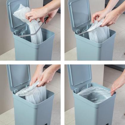 Imagem de Lixeira com pedal Trium Para Cozinha banheiro escritório OU 6 Litros lavabo Compacta Com anel oculta saco Com Tampa Resistente