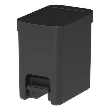 Imagem de Lixeira com pedal Trium Para Cozinha banheiro escritório OU 6 Litros lavabo Compacta Com anel oculta saco Com Tampa Resistente