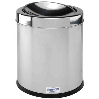 Imagem de Lixeira Com Tampa Basculante Banheiro Cozinha 7,8L Aço Inox