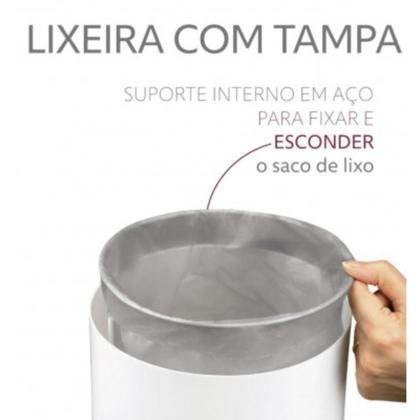 Imagem de Lixeira Com Tampa Basculante Em Plástico 8L Future