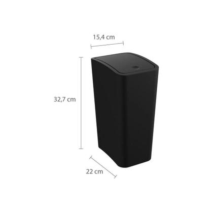 Imagem de Lixeira com Tampa Click 8 Litros Preto Astra