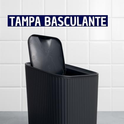 Imagem de Lixeira Compacta 3L com Tampa Basculante - Ideal para Cozinha e Bancadas