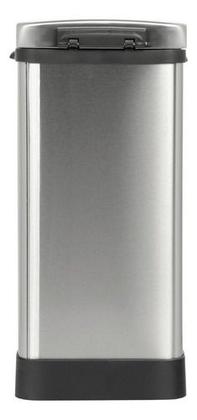 Imagem de Lixeira Cromada Retangular Estreita Com Pedal 10 Litros