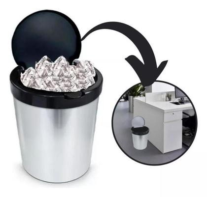 Imagem de Lixeira De 10 Litros Inox Automática Tampa Click Label
