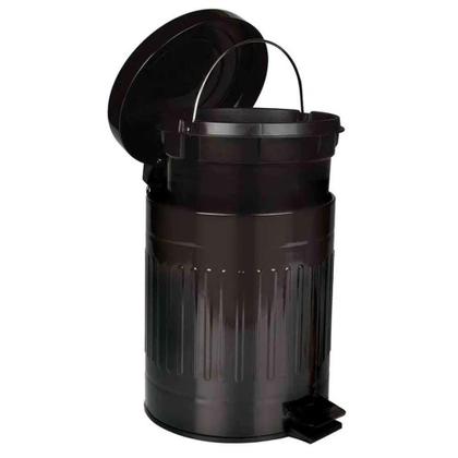 Imagem de Lixeira de Aço 5 Litros Retrô Preta 8239 MOR