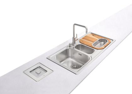 Imagem de Lixeira De Embutir Clean Square Inox Balde Plástico 5L