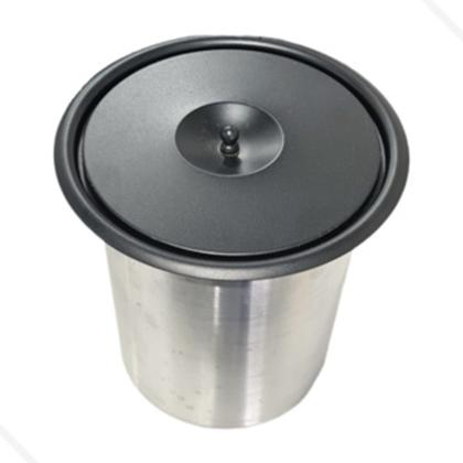 Imagem de Lixeira de Embutir Pia Cozinha Granito Inox 8 litros Inox Tampa Preta.