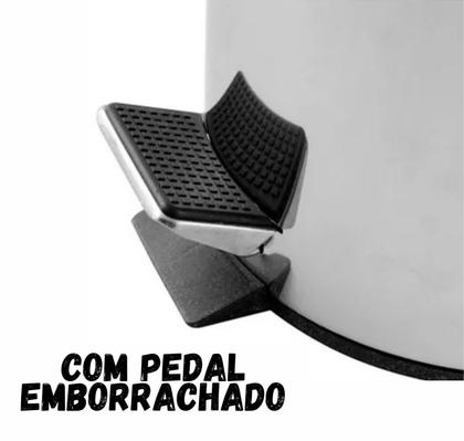 Imagem de Lixeira de Inox 3L C/ Pedal + Cesto Plástico Banheiro Lavabo