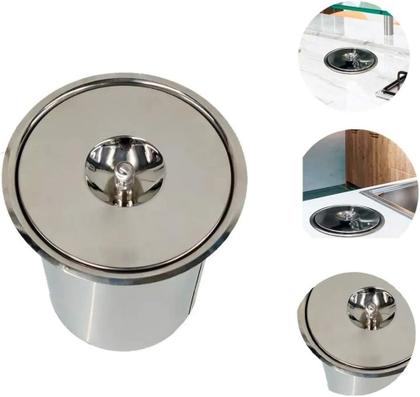 Imagem de Lixeira de inox para embutir na pia de 8 Litros