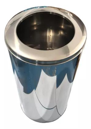 Imagem de Lixeira de Inox para Escritórios, Banheiros e Cozinhas, com Tampa Aro 03 Litros