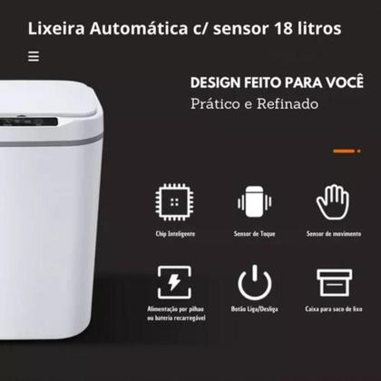 Imagem de Lixeira De Luxo Sensor Conforto E Praticidade Em Cada Uso