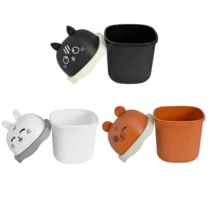 Imagem de Lixeira de Mesa Animais Compacta 1,5L 14x14x22cm Decorativa