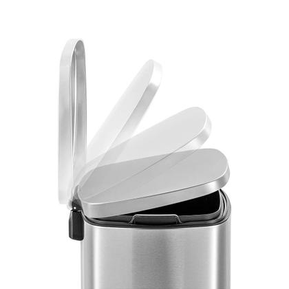 Imagem de Lixeira de Pedal 5L em Inox com Balde Interno Removível
