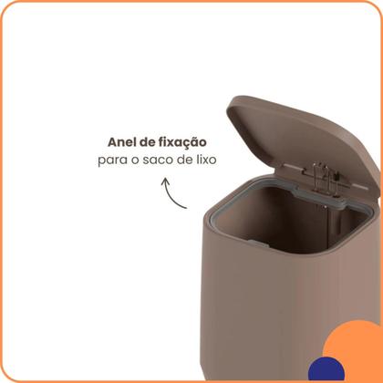 Imagem de Lixeira de Pedal Modelo Aura 6L Marca Ou - Cozinha Banheiro -
