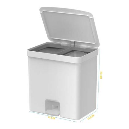 Imagem de Lixeira De Pedal Trium 20 Litros Com Duplo Compartimento Ou